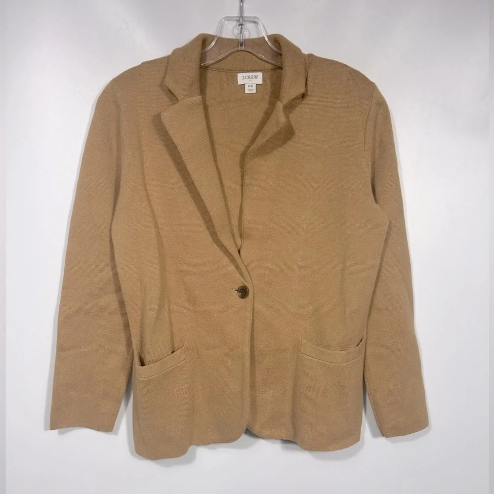 J.Crew Schoolboy sweater blazer Size SP Hthr Acorn Tan